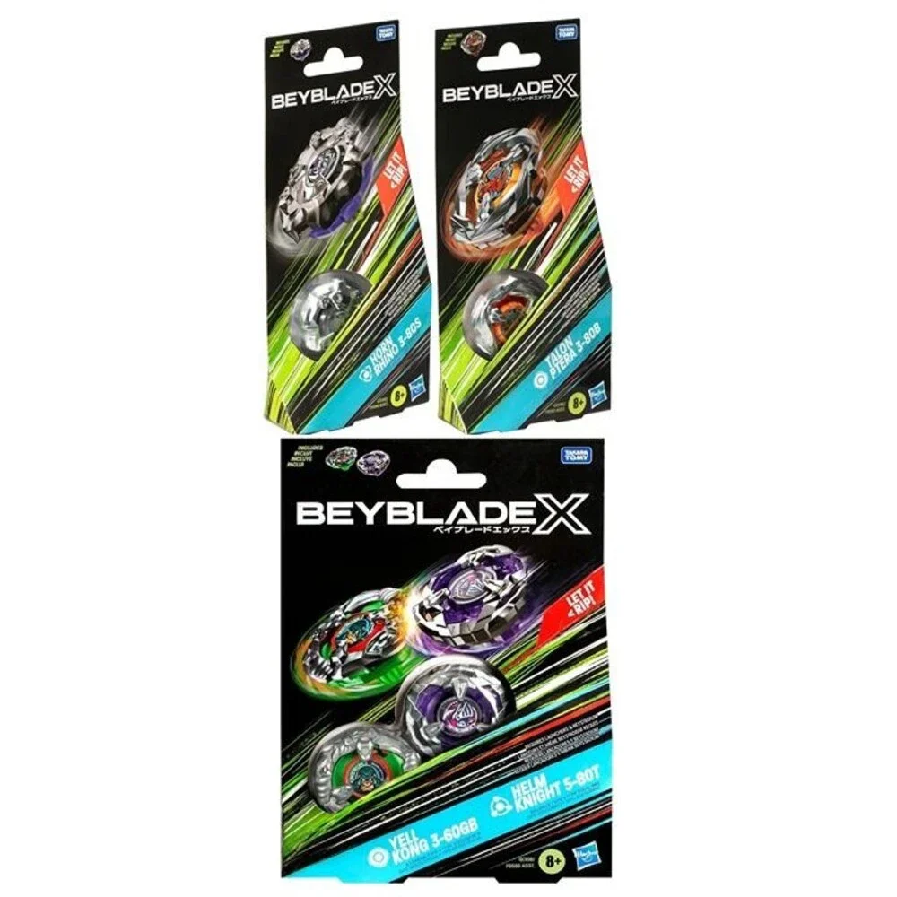 Beyblade X Lot - Yell Kong & Helm Knight Dual Pack + Horn Rhino + Talon Petra